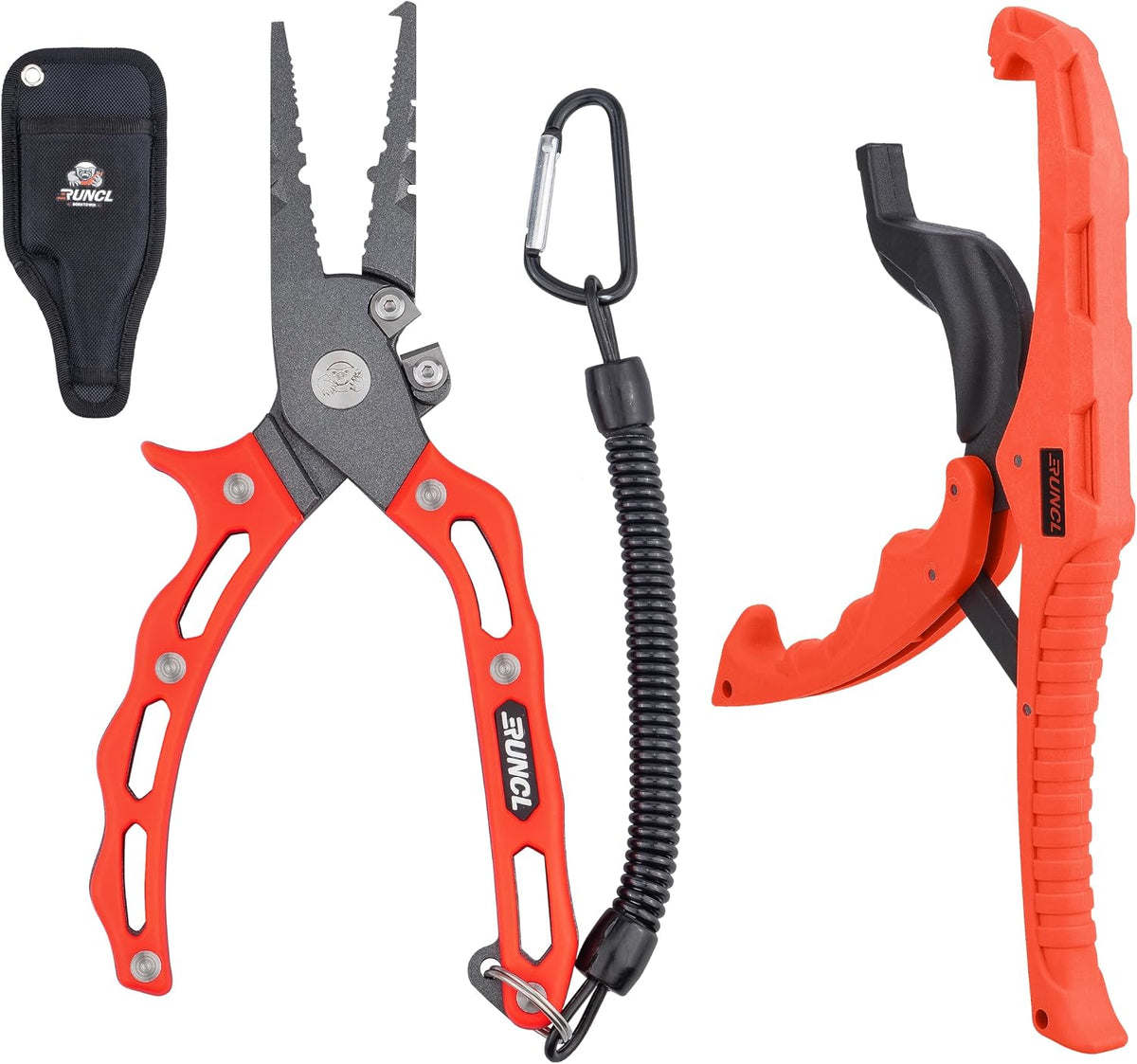 RUNCL Fishing Plier & Fish Lip Gripper Kit, Multi-Function Fishing Tools for Men, Premium Saltwater & Freshwater Fishing Gear, Ultimate Fishing Remover Extractor, Ideal Fishing Gifts for Men