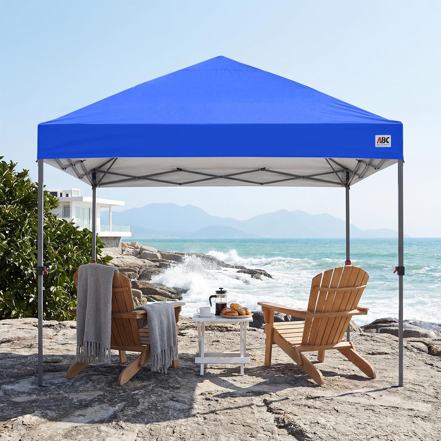 ABCCANOPY 10x10 Pop Up Canopy Tent, Easy Setup Instant Canopy with Wheeled Bag, Heavy Duty Outdoor Canopy for Beach, Market, Backyard, UV Protection, Outdoor Weather Protection (Royal Blue, 10x10)