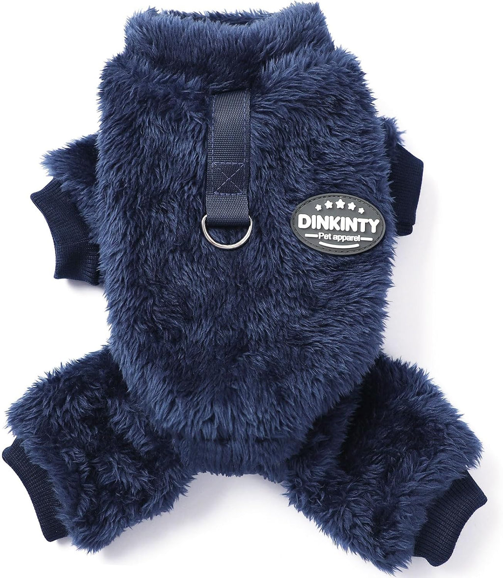 Fleece Dog Pajamas Winter Warm Dog Sweater for Small Dogs Thermal Soft Puppy Pjs Coat Stretchy Jumpsuit Doggie Pet Clothes Outfits Cat Apparel (Grey, X-Small)