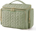 BAGSMART Travel Toiletry Bag, Large Wide-open Travel Bag for Toiletries, Makeup Cosmetic Travel Bag with Handle-Green