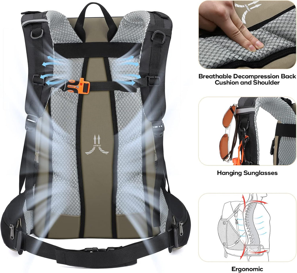 Maelstrom 40L Hiking Backpack, Lightweight Camping Daypack with Rain Cover