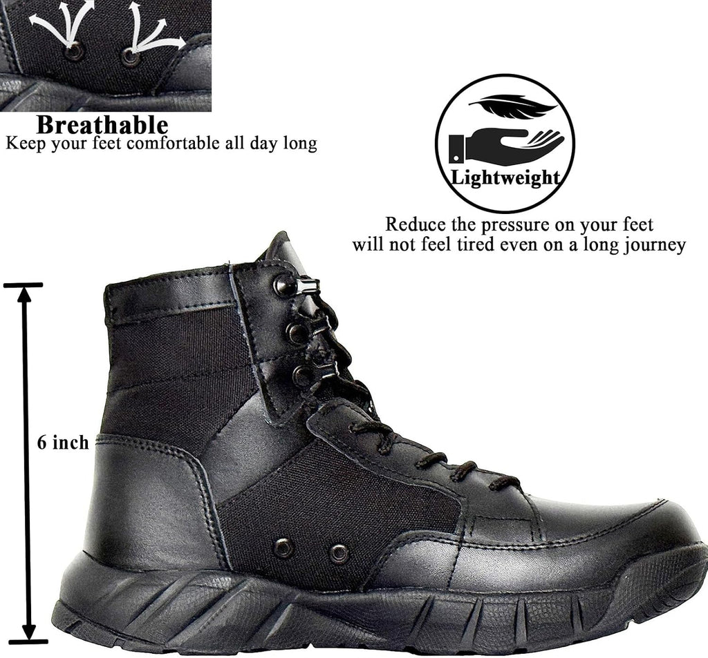 6 Inch Lightweight Mens Tactical Shoes Combat Boots Coyote Boots Military Training Lace Up Outdoor Hiking Breathable Army Shoe