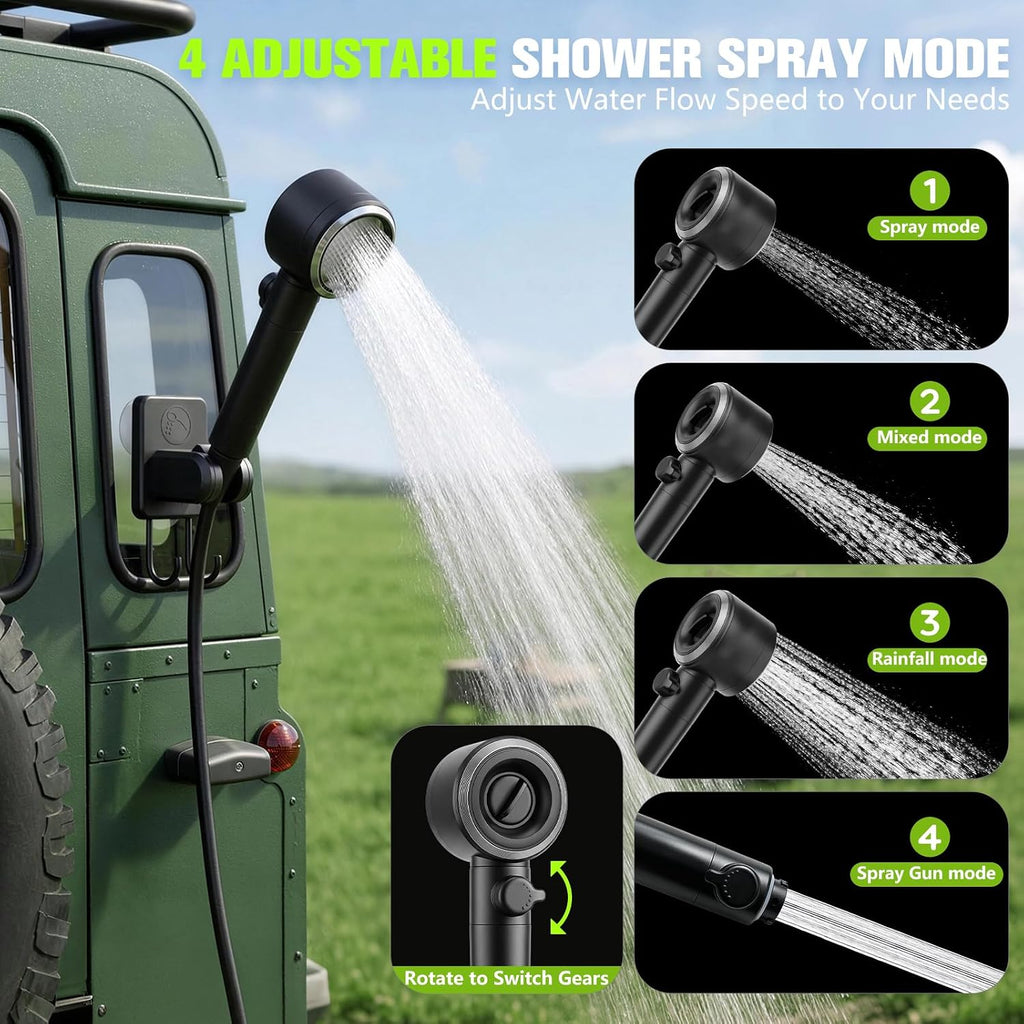 2026 Portable Shower For Camping With Bag,10000mAh Camping Shower Pump