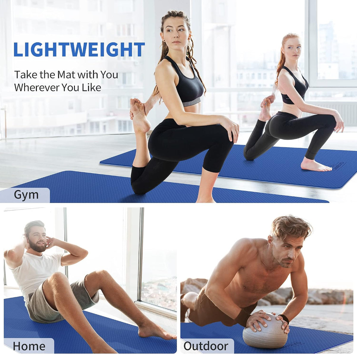 CAMBIVO Extra Wide Yoga Mat for Women and Men (72"/84"x 32"x 1/4") TPE Workout Mat, Non-slip Large Exercise Fitness Mat for Yoga, Pilates, Workout