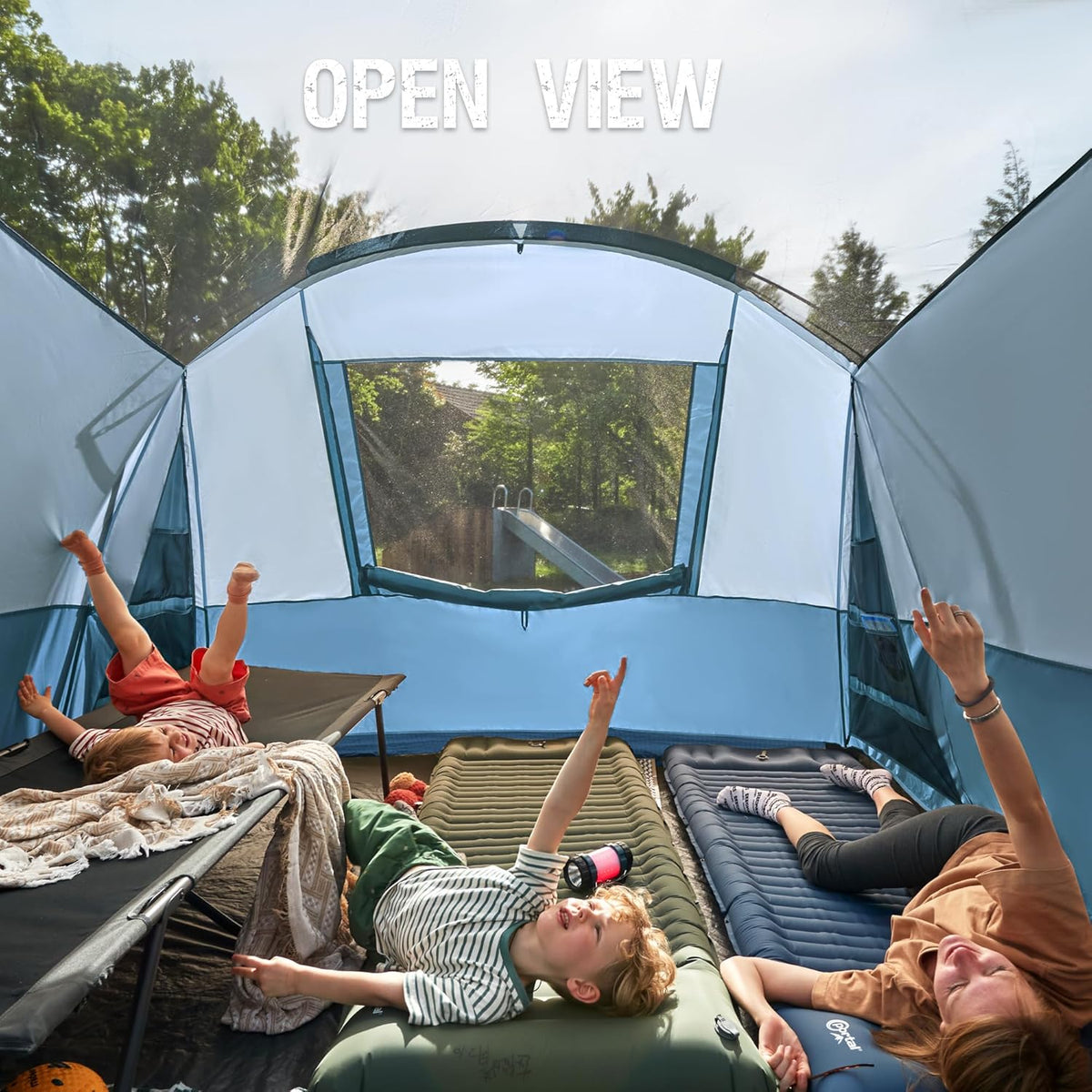 Portal 6/8 Person Instant Tent with Screen Porch, Waterproof Family Camping Tent