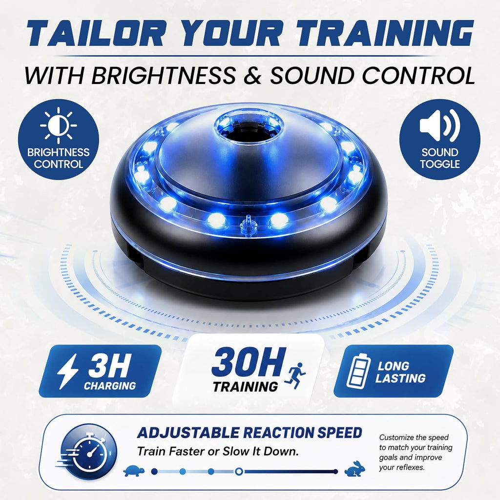 Reflexx RLT 2.1 Reaction Training Lights – Improve Reaction Time, Coordination & Focus – Adjustable Speed, Random Mode, Brightness & Sound Control – for Fitness, Rehab, Seniors & Athletes