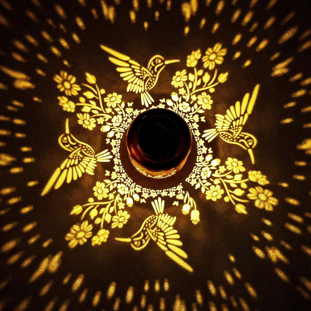 Hummingbird Solar Lanterns Outdoor Waterproof,Birthday Gifts for Women Grandma Hanging Lantern Decorative Solar Lights for Decor Garden, Patio, Porch, Backyard, Pathway, Lawn