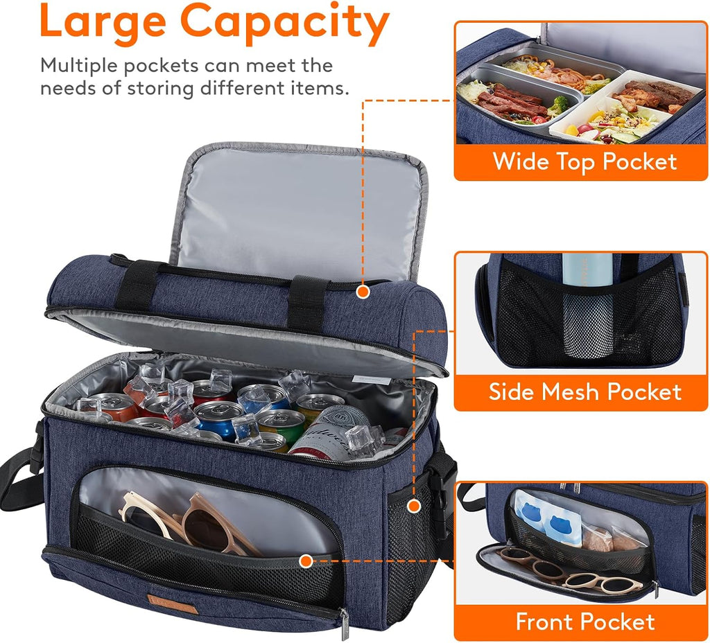 Lifewit Insulated Cooler Bag, Large Leakproof Beach Cooler, Lightweight Portable Double Layer Soft-Sided Travel Ice Chest for Camping, Kayaking, Road Trips, Grocery Shopping