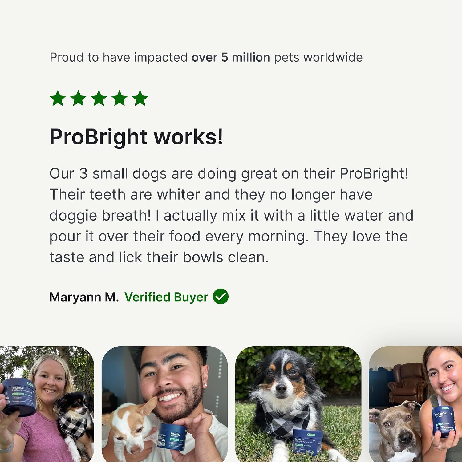 PetLab Co. ProBright Dental Powder for Small Dogs, 30 Scoops