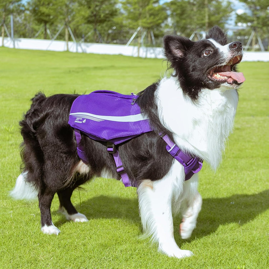 EXCELLENT ELITE SPANKER Reflective Dog Backpack with Handle for Hiking