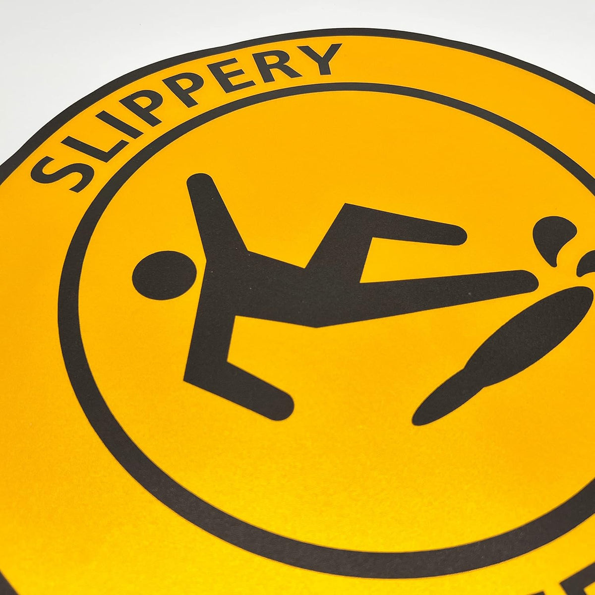 TRADESAFE Slippery When Wet Anti-Slip Floor Sticker - Slippery Floor Caution Sign, Peel and Stick Adhesive Vinyl Sign, ANSI-Compliant, 17” Diameter Round Sticker