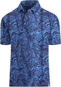 Hodaweisolp Golf Shirts for Men Dry Fit Print Short Sleeve Polo Shirt
