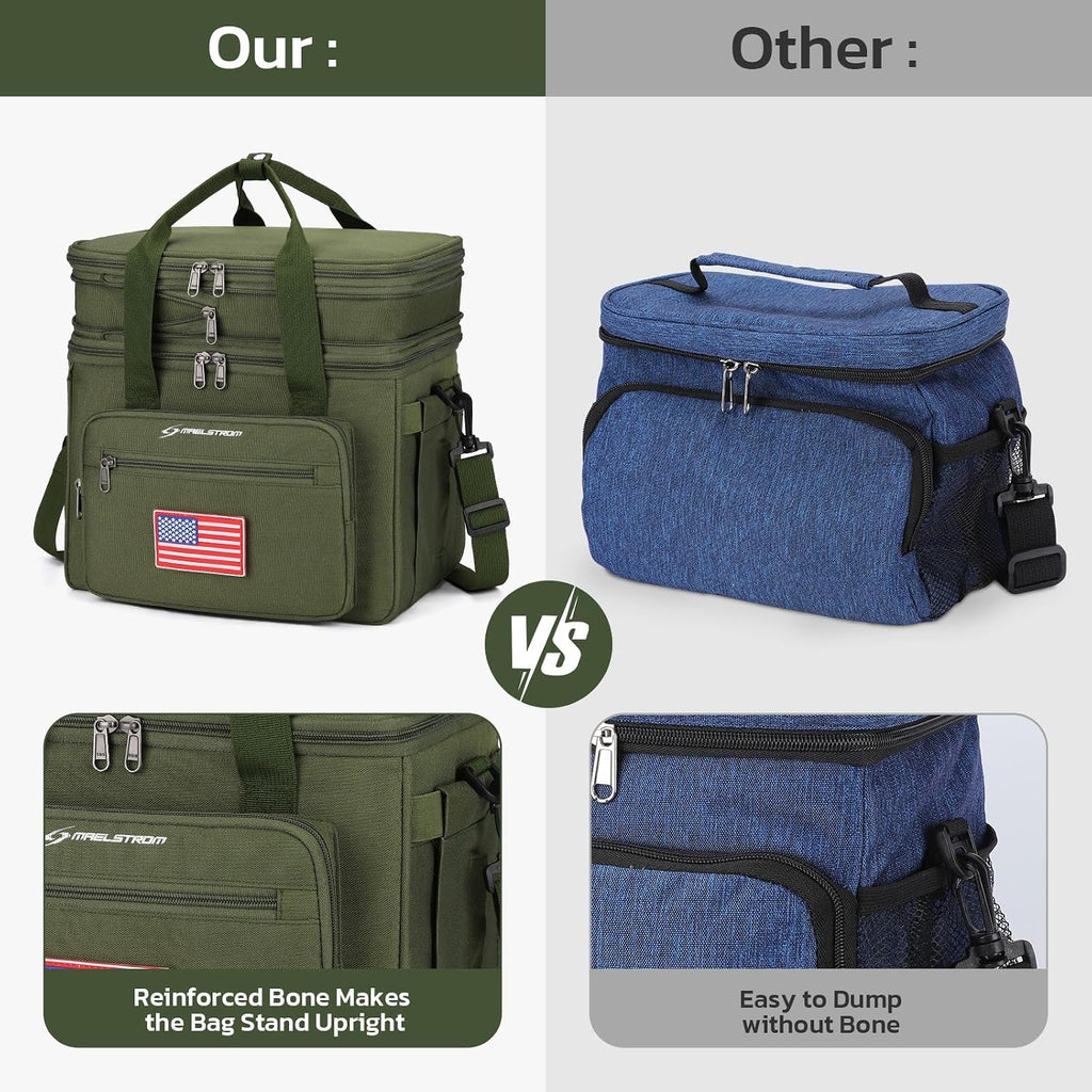 Maelstrom 23L Insulated Lunch Box, Expandable Double Deck Cooler Bag