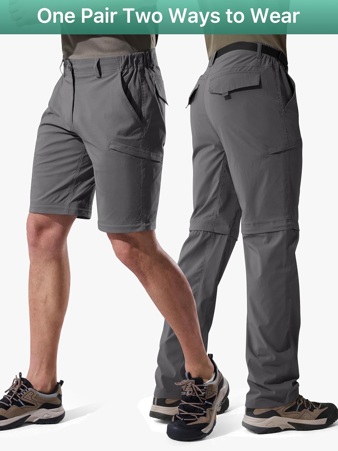 FREE SOLDIER Men's Convertible Hiking Pants Outdoor Lightweight