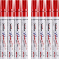 Overseas 8 Red Paint Pens Permanent Markers, Oil Based Paint Markers