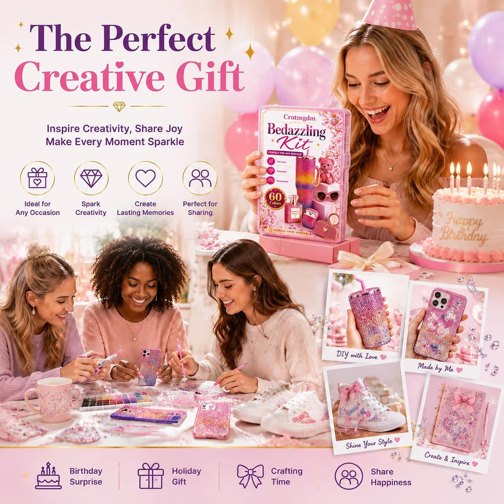 Bedazzling Kit 48000 Pcs, 60 Colors Rhinestone Kit, 3mm Flat Back Resin Rhinestones with B7000 Glue & Tools, All-in-One DIY Craft Kit for Nail Art, Phone Case, Shoes, Scrapbook & Creative Gifts