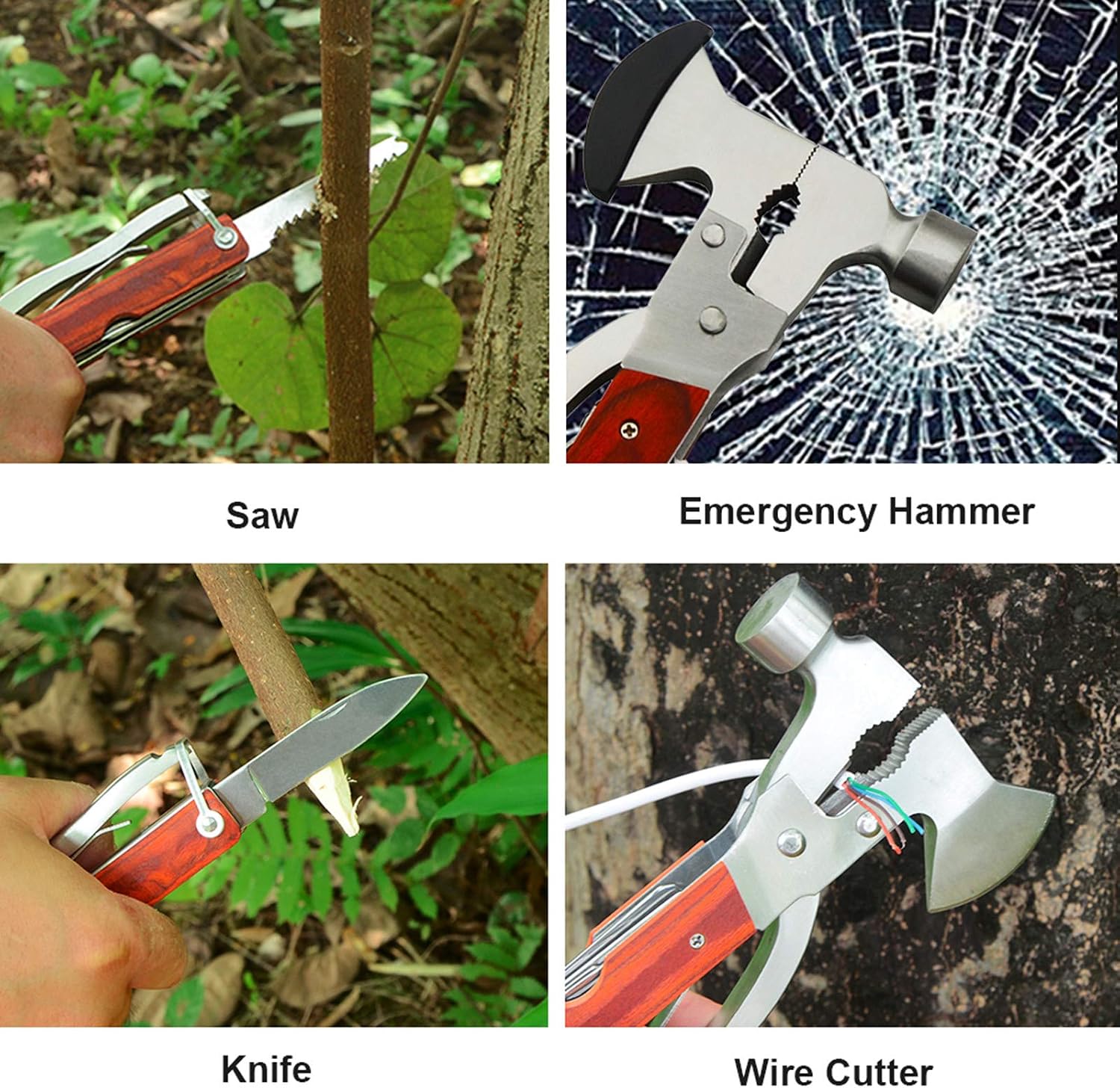 18-in-1 Multitool Camping Axe Hammer, Multi Tool with Plier, Knife