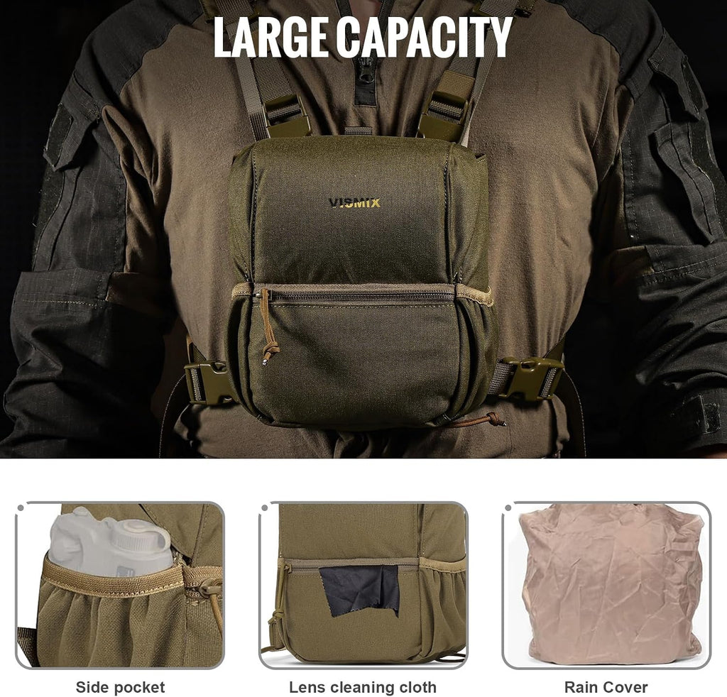VISMIX Binocular Harness with Rain Cover for Hunting Hiking Shooting