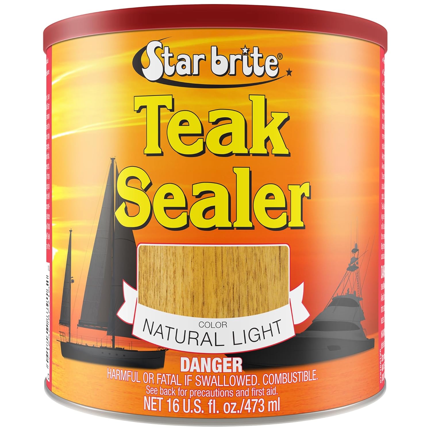 STAR BRITE Teak Sealer - No Drip, No Splash Formula - One-Coat, Durable Protection for All Fine Woods - Perfect for Outdoor Furniture & Marine Use - Classic Teak 16 OZ (088016)