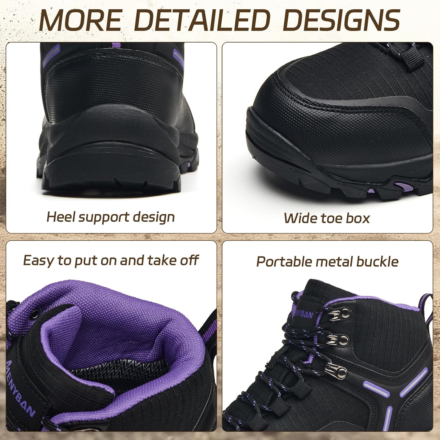 Women's Waterproof Wide Toe Box Hiking Boots