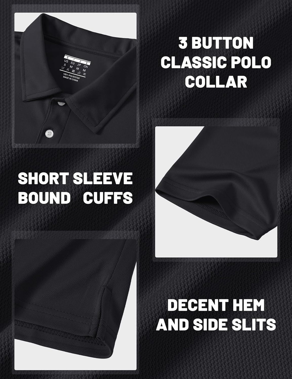 MAGCOMSEN Men's Polo Shirts 3 Buttons Casual Work T Shirts Quick Dry Short Sleeve Golf Shirt Pique Jersey Outdoor Performance