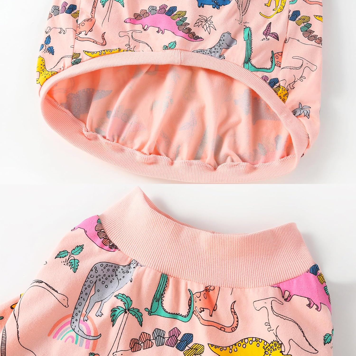 Dog T Shirts Cotton Dinosaur Pattern Prints Shirt Pajamas Pets Breathable Stretchy Clothes for Extra Large Dogs (3XL,Pink Dinosaur)