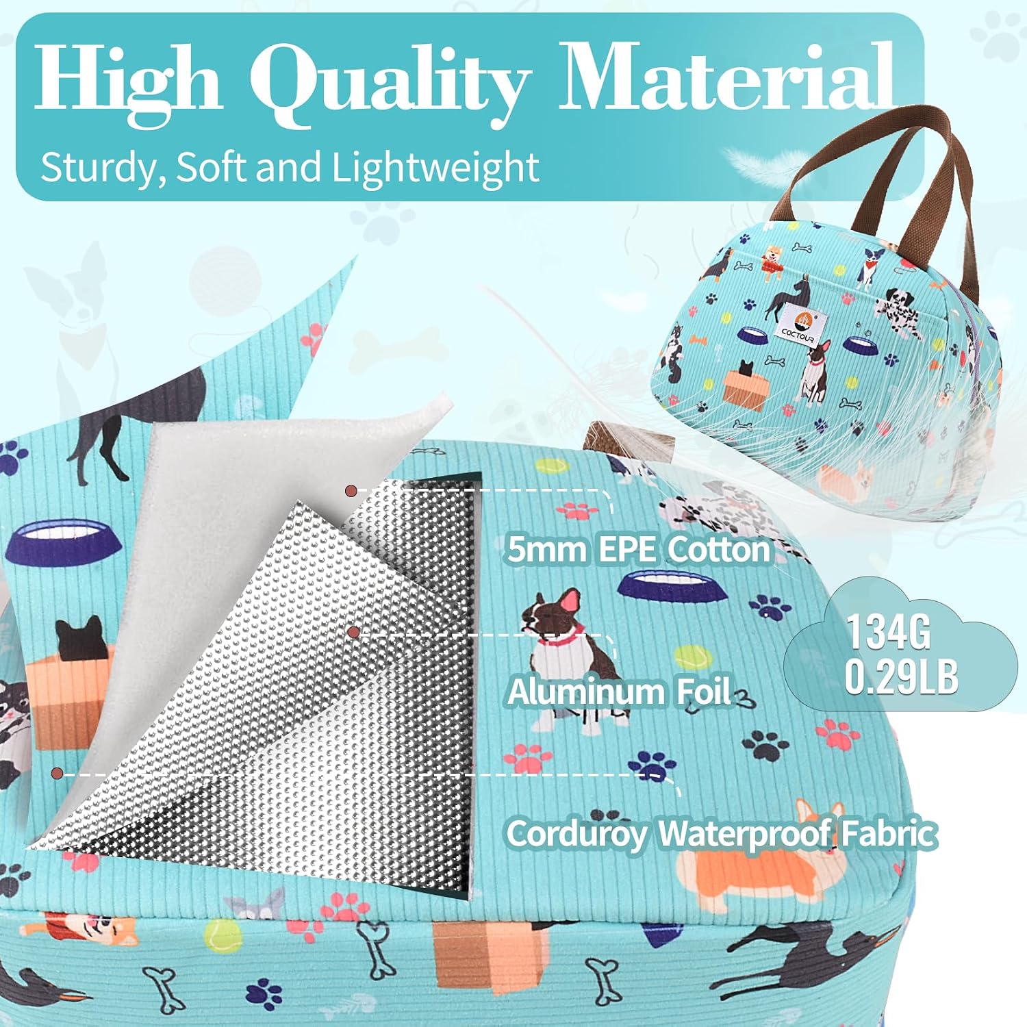 CaCTOUR Lunch Box for Women Girls Teens,Cute Lunch Box Cooler Bag, Portable Insulated Small Lunch Bag Women Reusable Corduroy Lunch Tote for Work/Travel/Picnic/School (Green,Small)