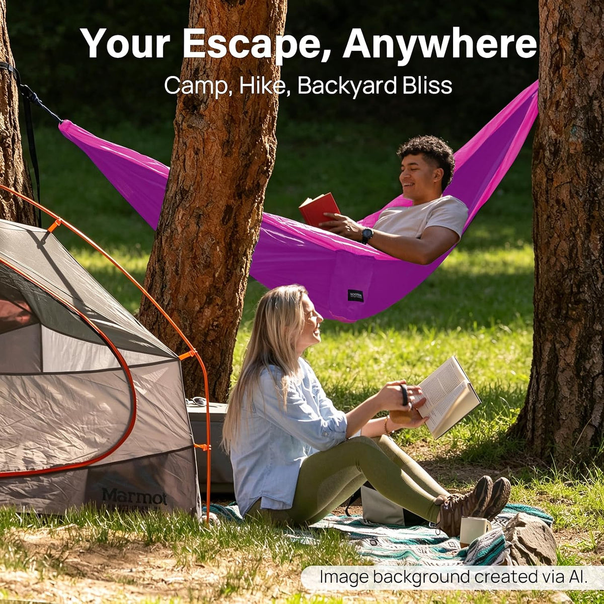 Kootek Camping Hammock 500lbs Capacity Outdoor Camping Essentials, Double