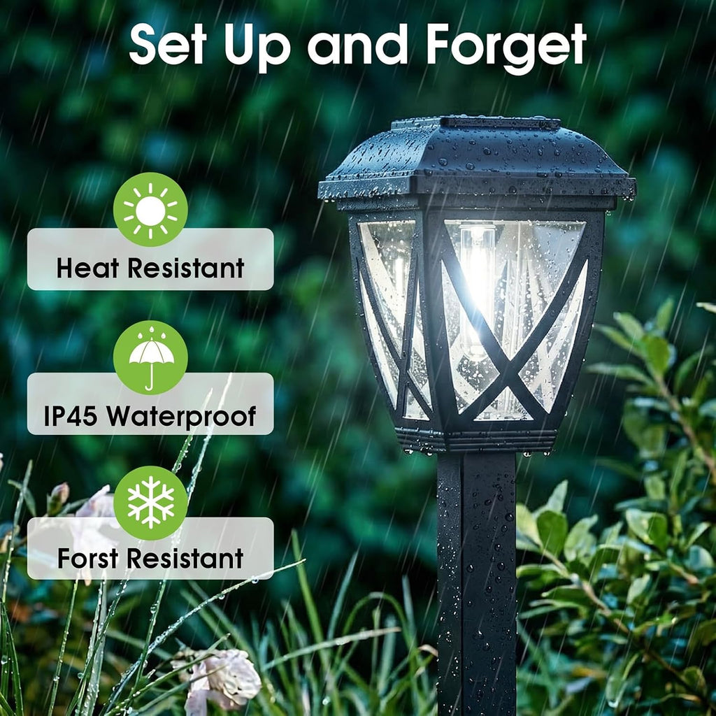 Greluna Solar Pathway Lights Outdoor 10 Pack, Cool White 6000K Solar Lights