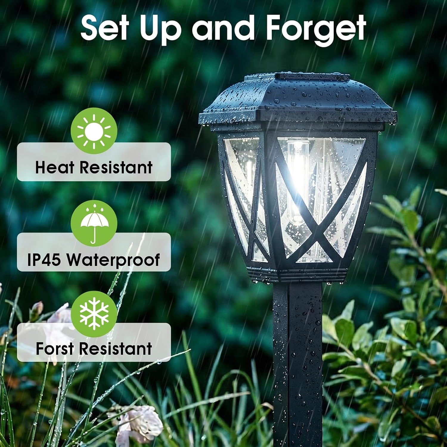 Greluna Solar Pathway Lights Outdoor 10 Pack, Cool White 6000K Solar Lights