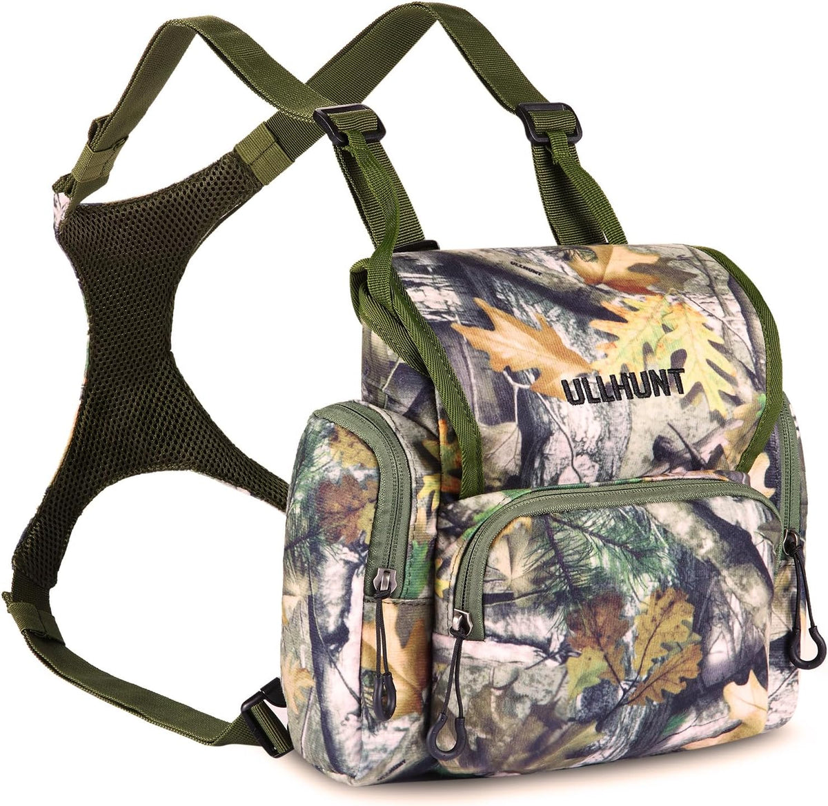 UIIHUNT Binocular Harness Chest Pack - Lightweight Bino Harness with Rangefinder Pouch - Durable Binocular Chest Packs for Hunting & More - Bino Harness Holds rangefinders, Phones, ect (Grey)