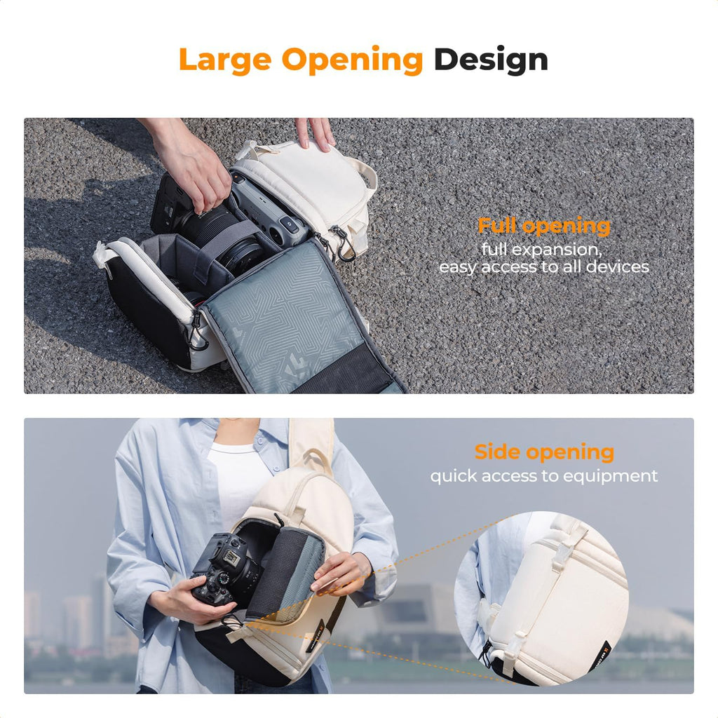 K&F CONCEPT Camera Sling Bag, Compact Crossbody Backpack, 10L