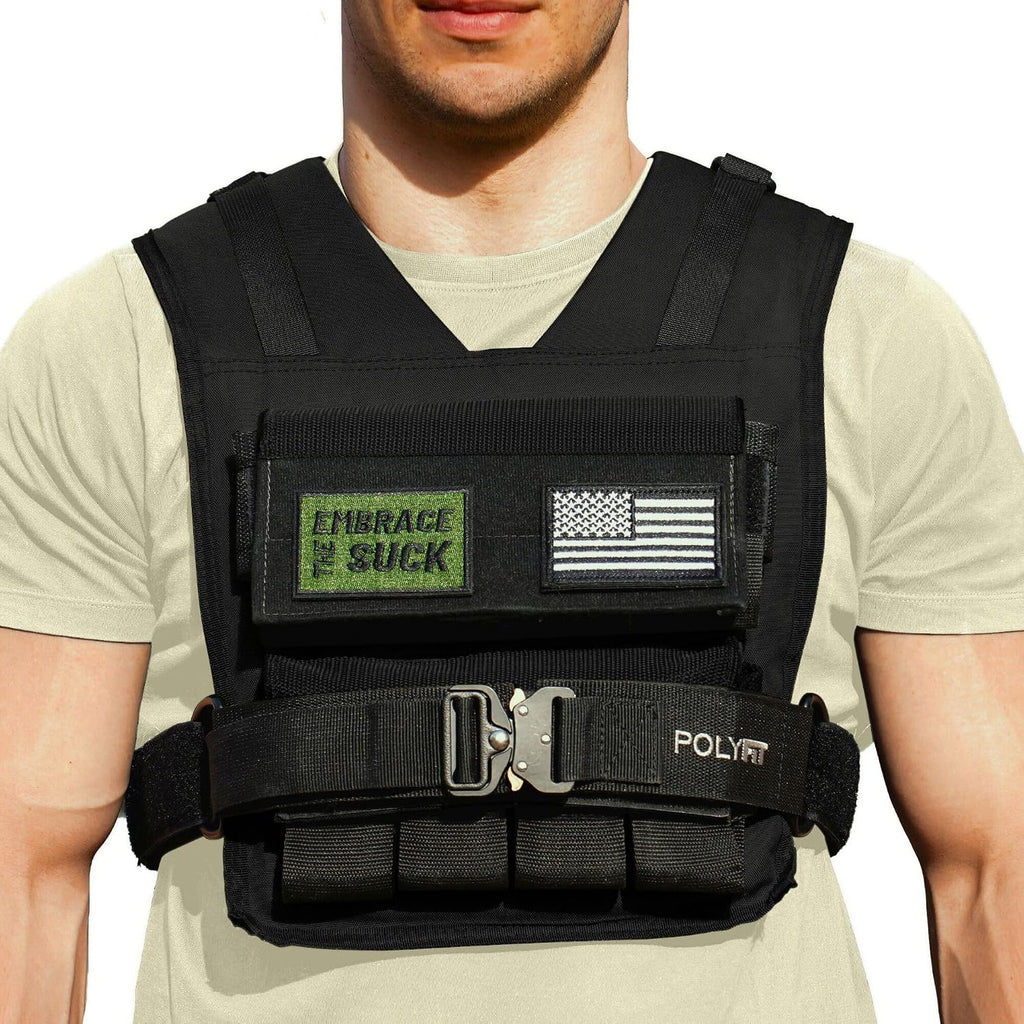 Polyfit Warrior Weighted Vest - Adjustable Vest with Removable Iron Weights