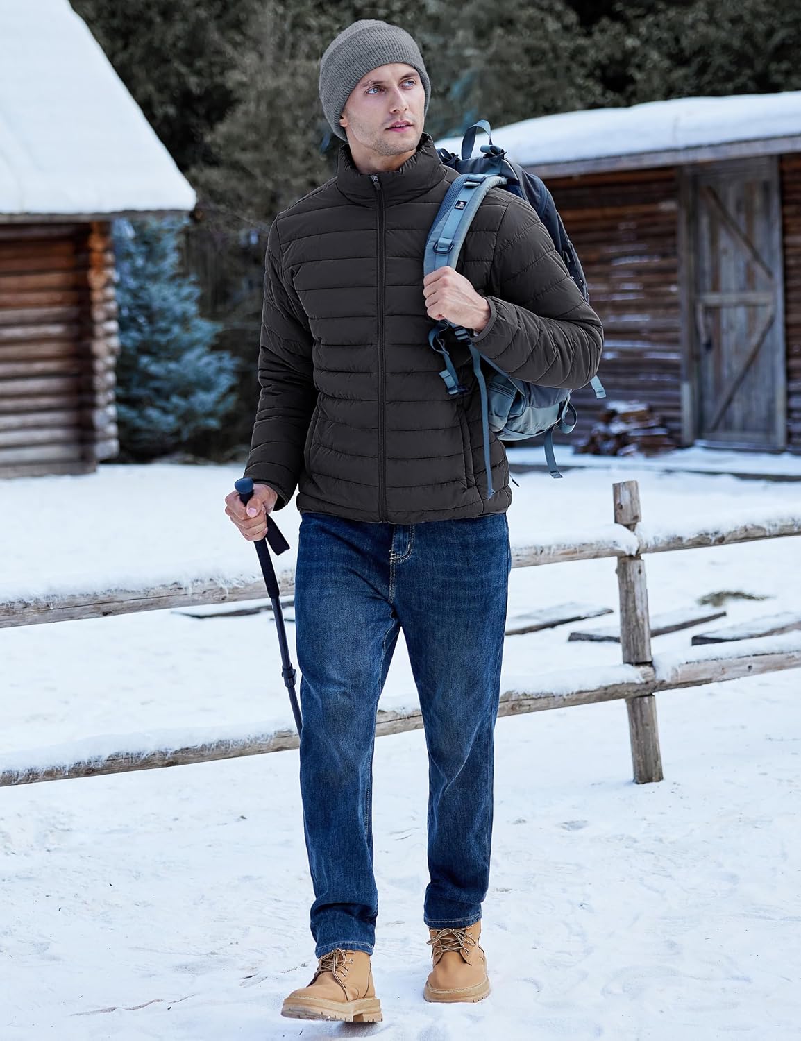 TACVASEN Men's Lightweight Puffer Jacket Quilted Insulated Winter Coat