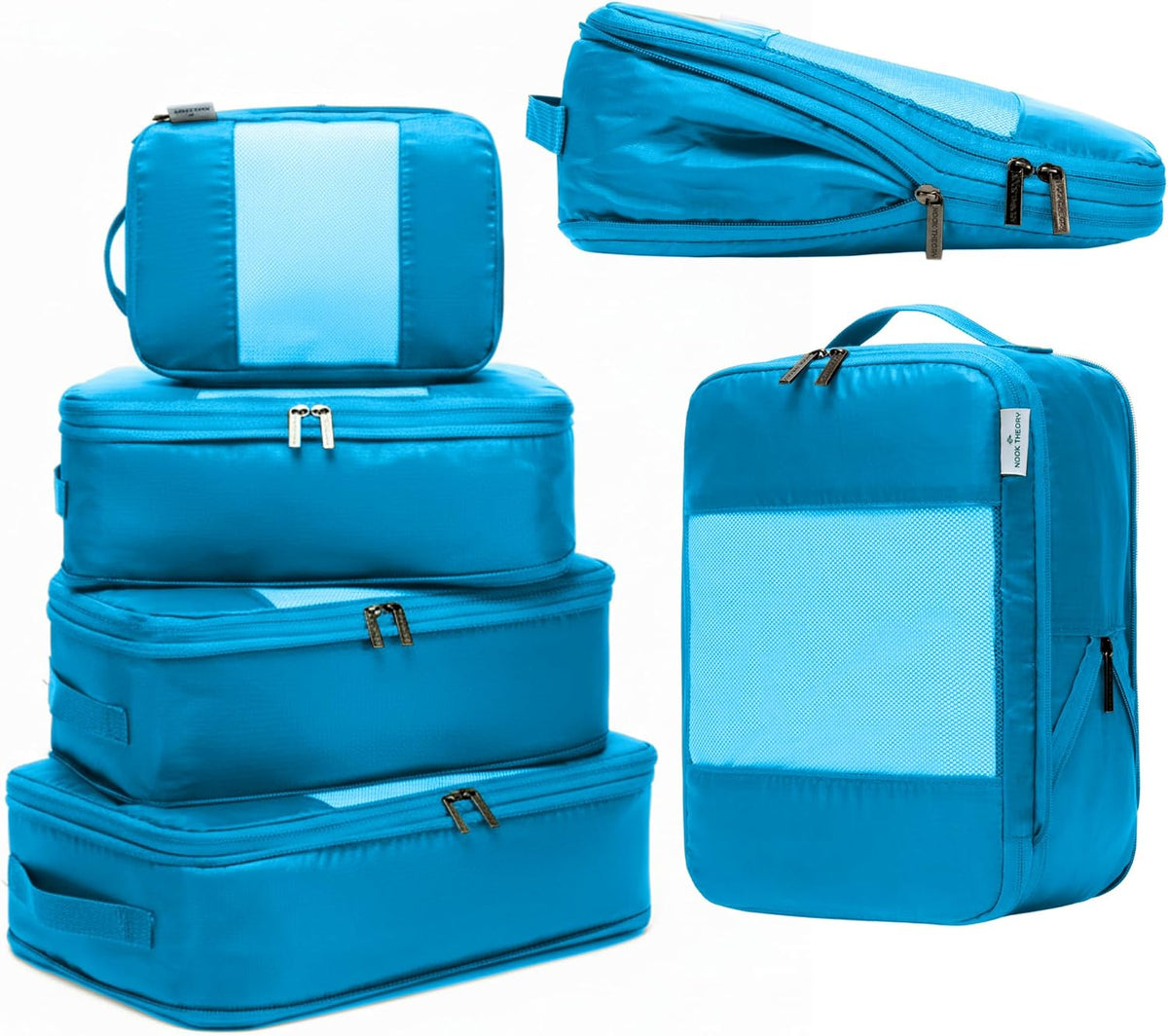 6-Pack Large Compression Packing Cubes for Travel - Lightweight Compression Packing Cube Set, Water-Resistant Luggage Organizer Bags & Suitcase Organizers, Travel Cubes for Carry-On, Checked Luggage
