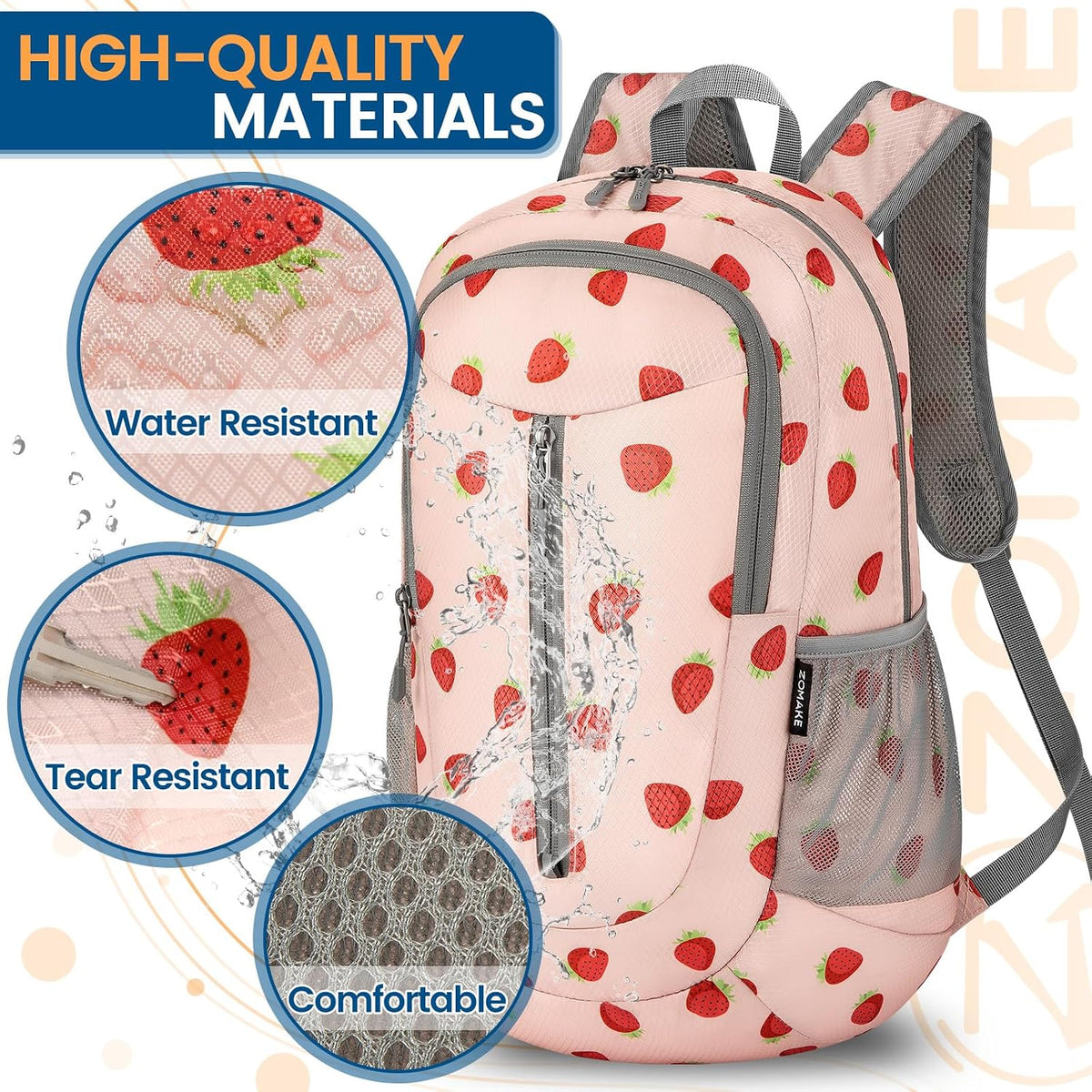 ZOMAKE Lightweight Packable Backpack 25L, Foldable Hiking Daypack