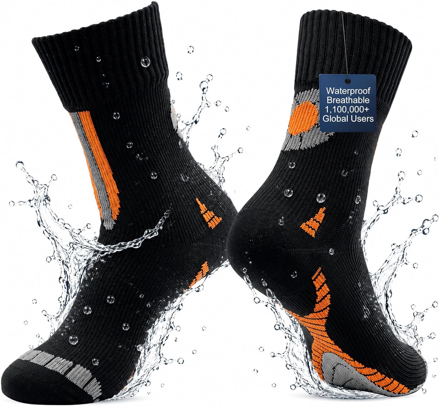 RANDY SUN Waterproof Breathable Socks, [SGS Certified] Unisex Skiing Trekking Hiking Wading Trail Socks