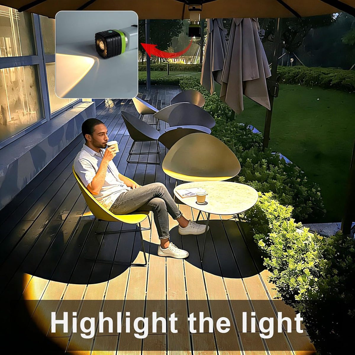 Jarxin 3PCS White LED Camping Lantern Rechargeable for Power Outages(Black)