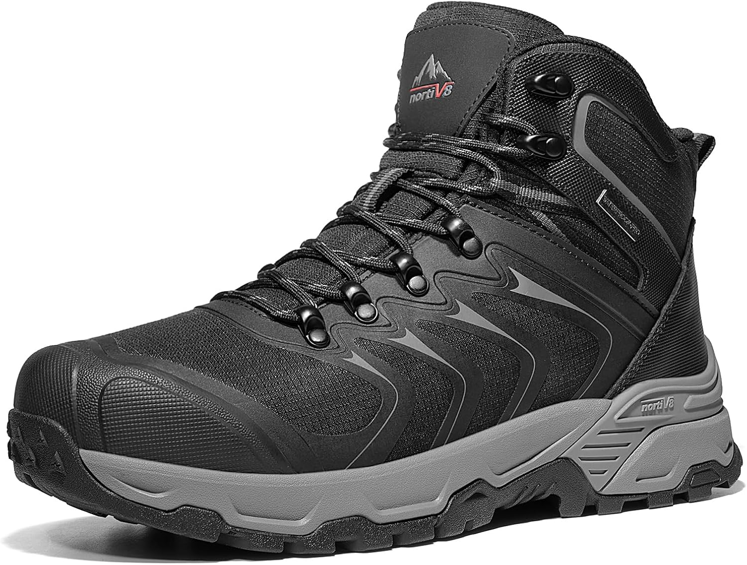 NORTIV 8 Men's Waterproof PRO Hiking Boots Outdoor Lightweight Non-Slip Arch Support Trekking Camping Ankle Boots Armadillo Update