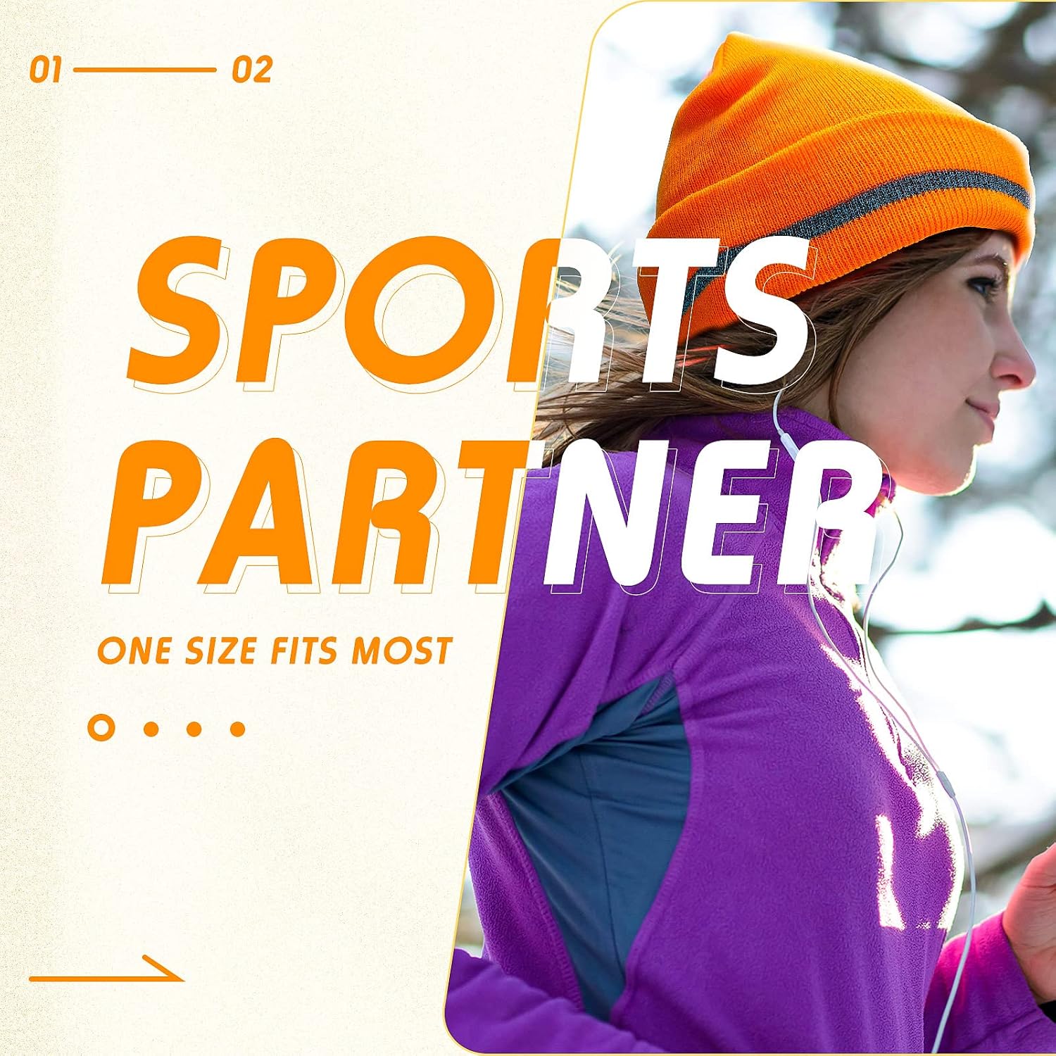 Reflective Knit Hat Safety Beanies Adult High Visibility Beanie Neon Winter Knit Caps with Reflective Stripe
