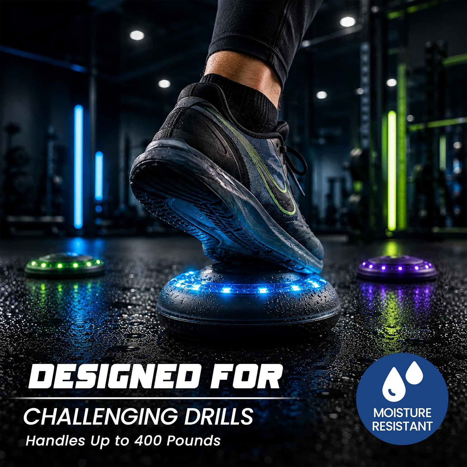 Reflexx RLT 2.1 Reaction Training Lights – Improve Reaction Time, Coordination & Focus – Adjustable Speed, Random Mode, Brightness & Sound Control – for Fitness, Rehab, Seniors & Athletes