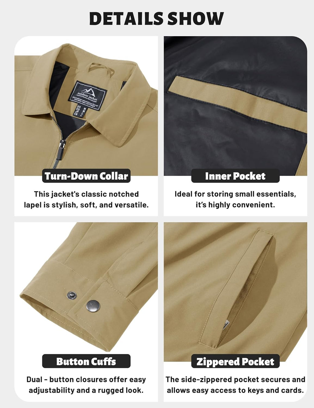 TACVASEN Men's Lightweight Jacket Fall Water-repellent Windbreaker Jackets