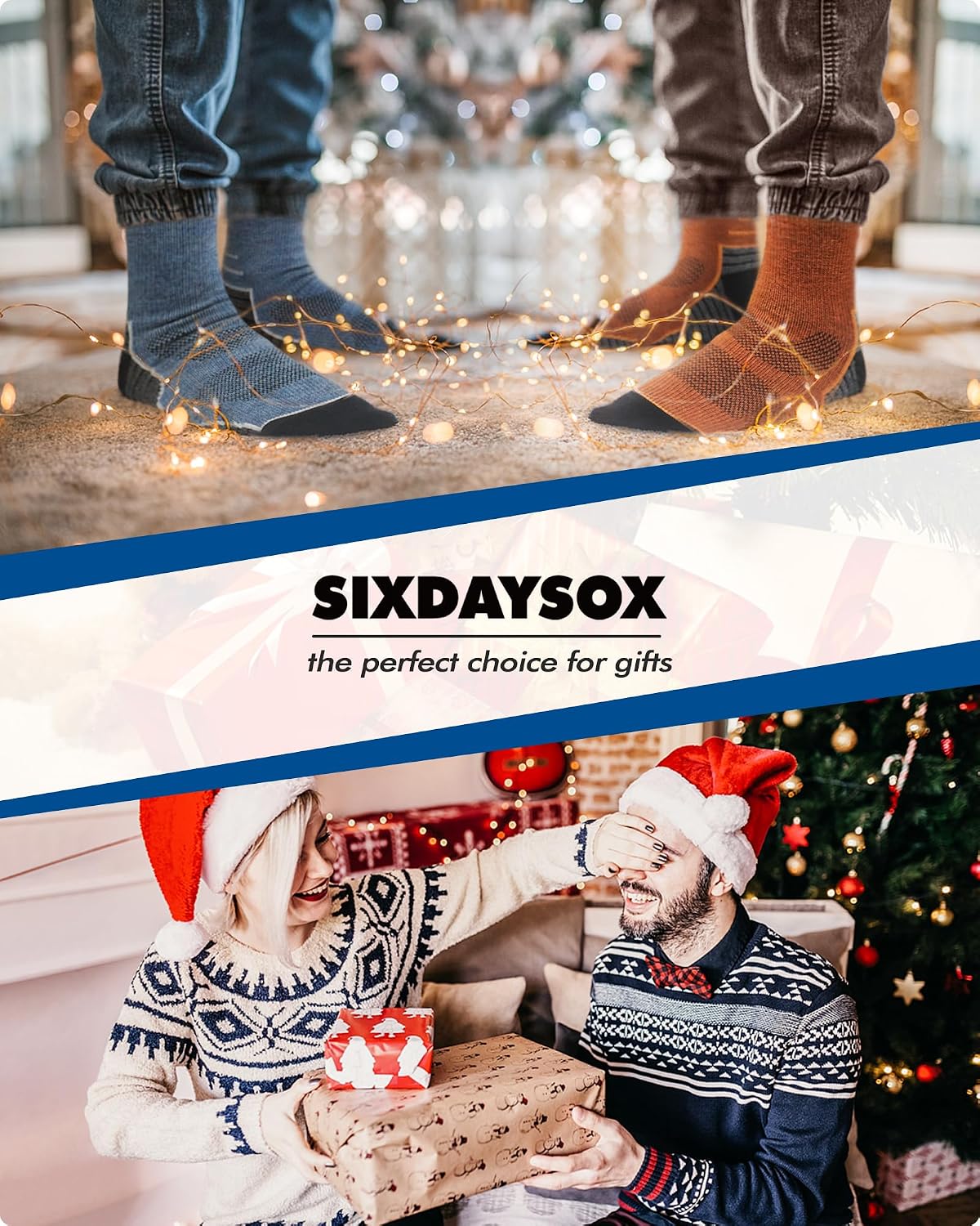SIXDAYSOX Merino Wool Socks Mens, Crew Cushioned Hiking Socks Men Size 8-16