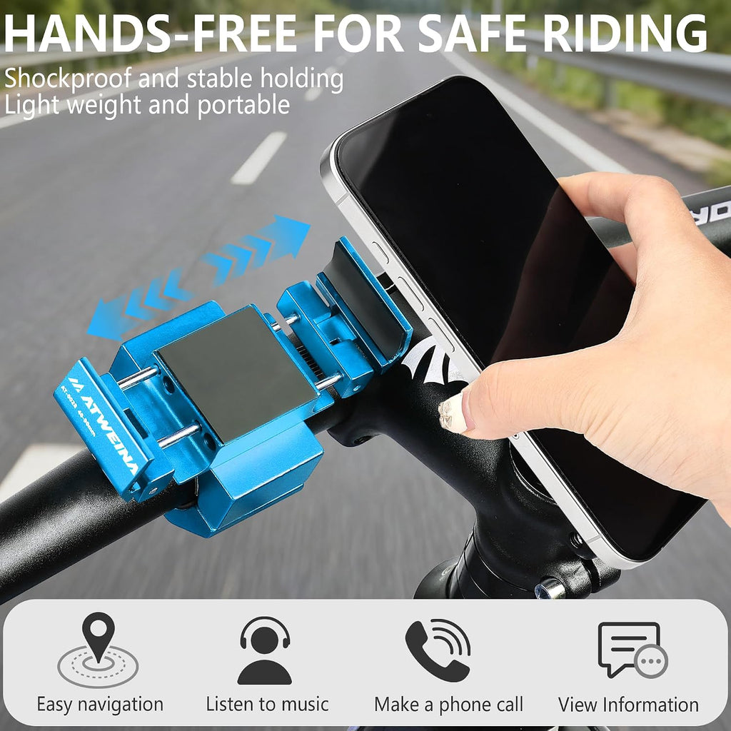 Bike Handlebar Mounts for 4.5-7.7 Phones (Blue)