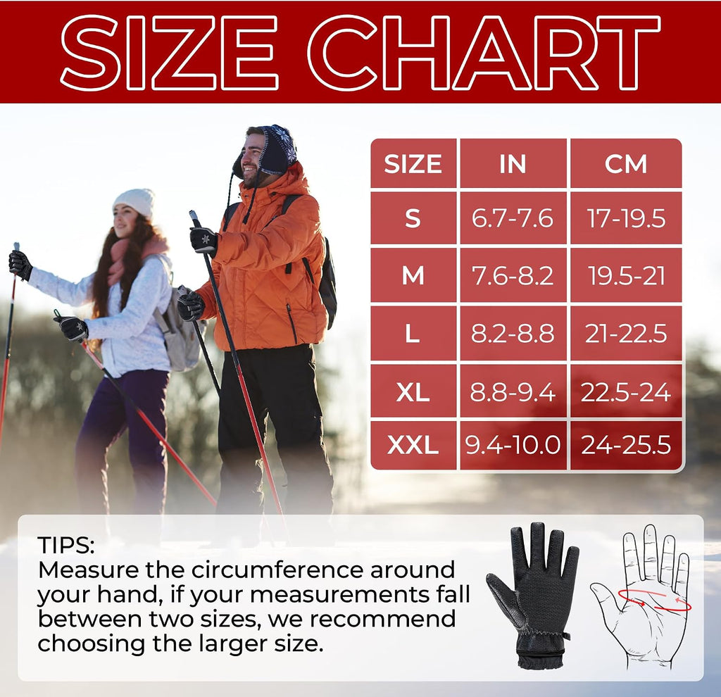 HANDLANDY Winter Work Gloves for Men Women, 3M Thinsulate Insulated Thermal Waterproof Skiing Hiking Cold Weather Gloves