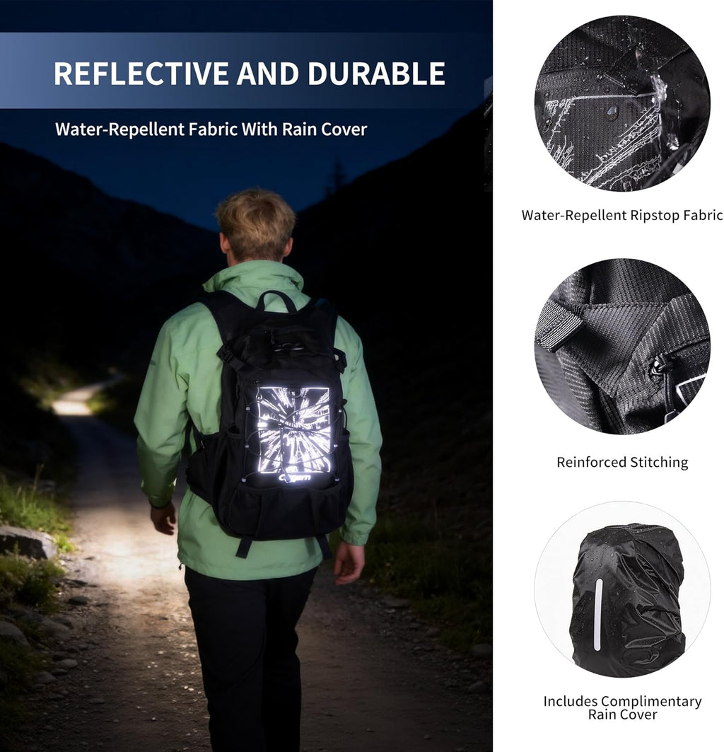 Origem 22L Hiking Hydration Backpack with 3L Bladder & Rain Cover Men Women