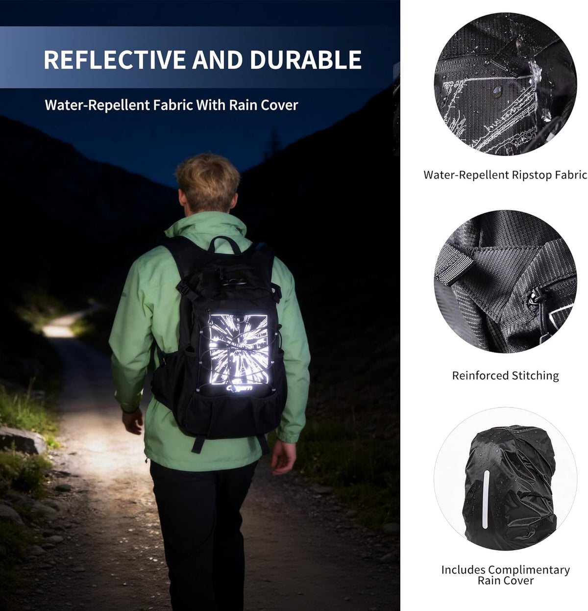 Origem 22L Hiking Hydration Backpack with 3L Bladder & Rain Cover Men Women