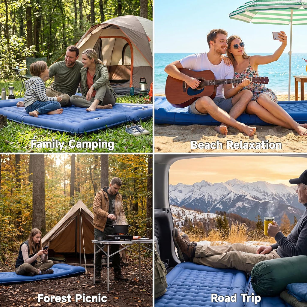 Camping Sleeping Pad, 5" Inflatable Sleeping Mat with Pillow
