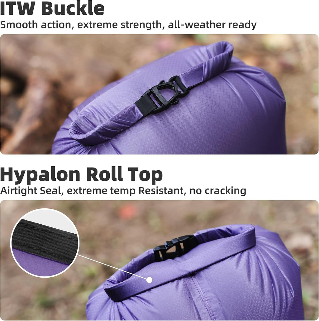 Thous Winds 3L Ultralight Dry Bag, Compact Roll Top Waterproof Pouch for Hiking, Swimming, and Kayaking