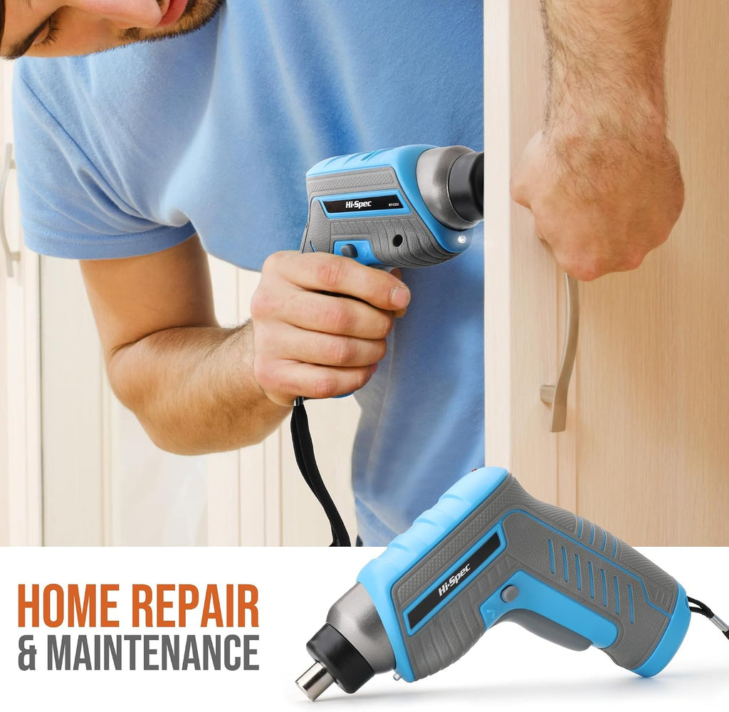 Hi-Spec 3.6V USB Electric Screwdriver for Home Repairs and Assembly,Blue